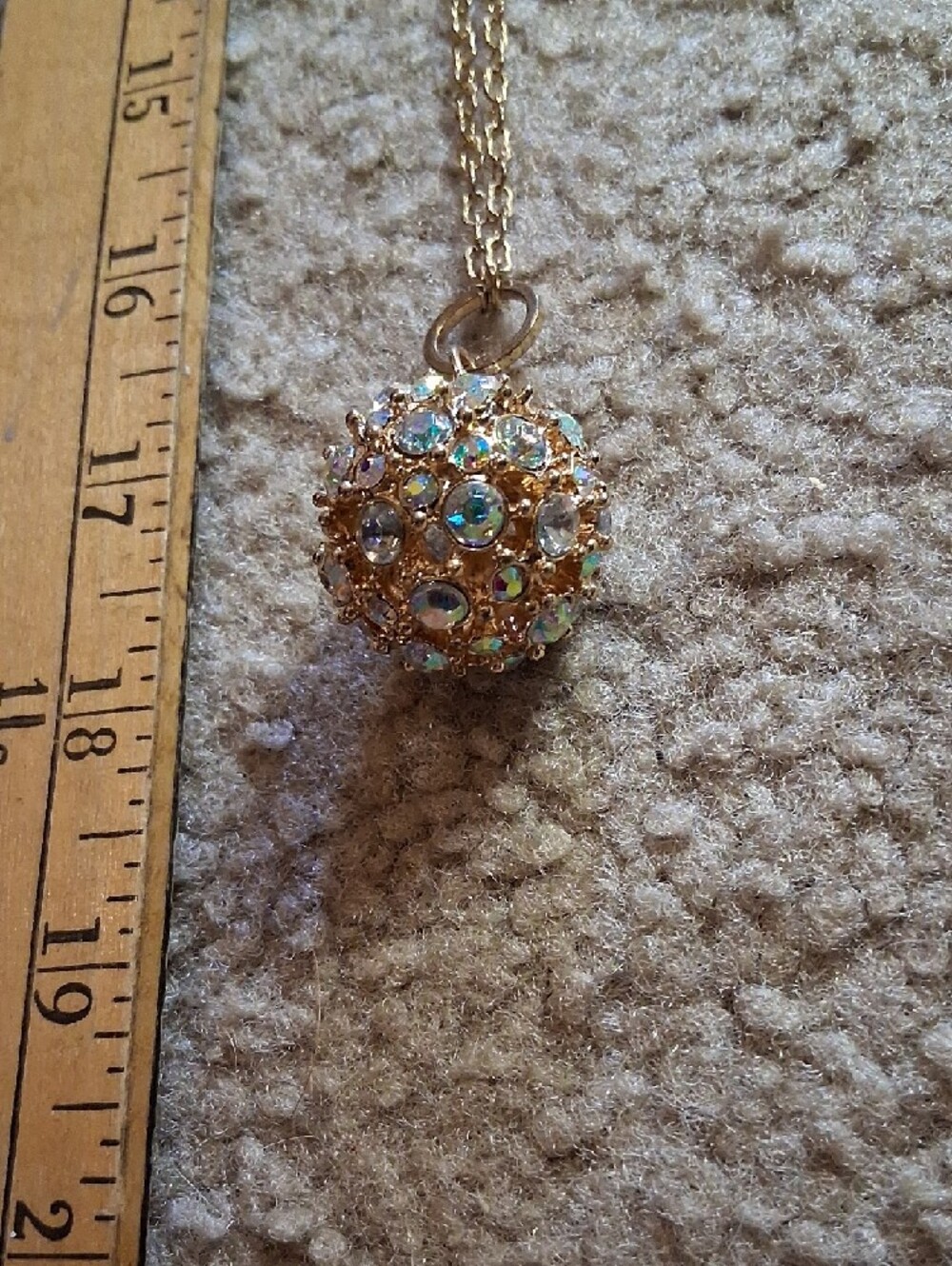 Vintage Rare Necklace with rhinestones in orb